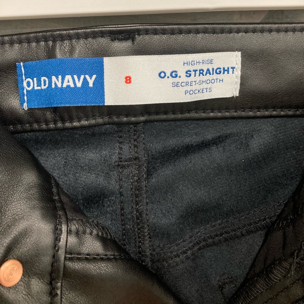 High Rise OG Straight Leg Faux Leather Women’s Pants - Picture 5 of 8